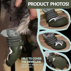 Dog Shoes for Large Small Medium Dogs,Dog Booties for Indoor Hardfloors Anti-Slip,Reflective Strip Waterproof Dog Boots & Paw Protectors for Outdoor Walking Hot Pavement,Winter Snow (Green-7)