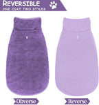 Malier Dog Winter Coat, Reversible Fleece Dog Cold Weather Coats, Windproof Warm Snow Puppy Jacket Vest Pet Clothes for Small Medium Large Dogs (Purple, Small)
