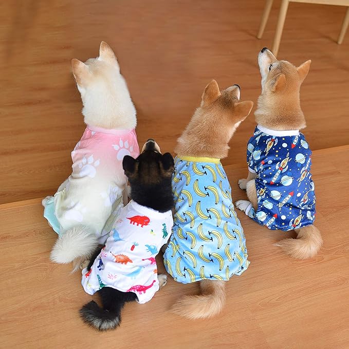 CuteBone Small Dogs Outfit Soft Puppy Onesies Pjs Dog Pajamas Pet Coat Cat Apparel Comfy Doggie Jumpsuit Bodysuit for All Seasons P09S