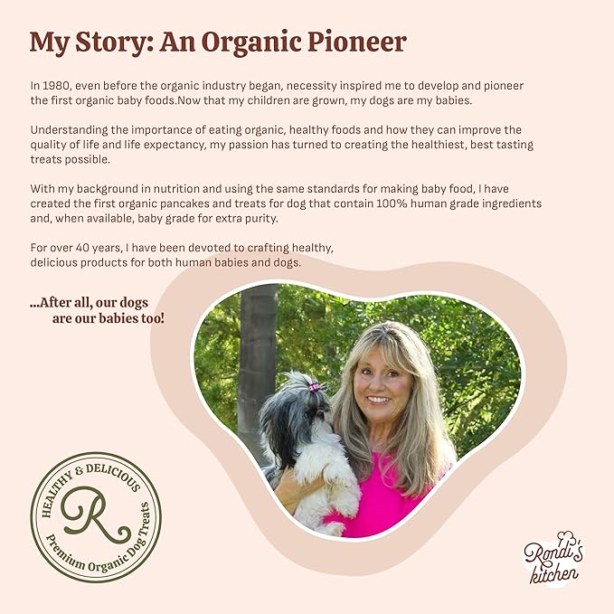 Rondi's Kitchen Lilly's Littles All-Natural & Organic Healthy Soft Dog Treats, Healthy Snacks for Small Dogs, Puppies, and Seniors, Tender Bite Cookies, Human Grade - Chicken & Peanut Butter