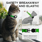 AirTag Cat Collars, Stretchy Collar with Apple AirTag Holder and Bell, Breakaway Ultra Design Elastic GPS Tracking Collars for Cats and Puppies, (7.5-12.5 Inch), Emerald Green
