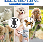 2 in 1 Pet Grooming Hammock with No-Pull Harness, Disassembles into Leash, Adjustable Loop/Leash, Stainless Hooks, Small Size for Cat/Dog