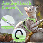 rabbitgoo Cat Harness and Leash Set, Escape Proof Soft Adjustable Vest Harnesses for Outdoor Walking, Easy Control Breathable Kitten Jacket with Reflective Strips, Pink & Light Green, S
