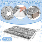 VitalCozy 2 Pack Self Warming Cat Mat Self Heating Pad Bed Reversible Machine Washable Reflects Body Heat Warm Thermal Pet Pad Crate Blanket for Feral and Indoor Cat(Double Star,21" X 14")