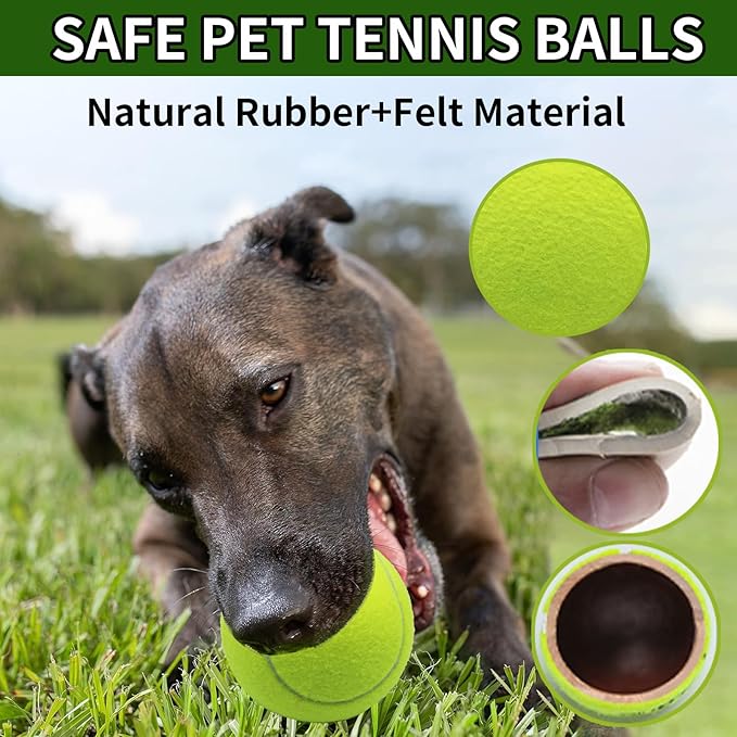 Magicorange Squeaky Tennis Ball Dog Toys 4 inch Oversize Giant Tennis Ball for Fetch Exercise, Natural Rubber Squeaky Dog Balls Training Safe (Multicolor, 6 Pack)