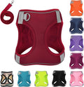 Dog Harness with Leash Set, No-Pull Step-in Reflective Pet Harness with 1 Leash Clips, Adjustable Soft Padded Easy Walk Dog Vest for Small Medium Large Dogs, Cats(Bright Red, Small)