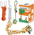 Spring Pole Rope Toys: Rope Pull & Tug of War with a Big Spring Pole Kit & 2 Strong 16ft Toys - Muscle Builder Interactive Toy for Pitbull Medium to Large Dog