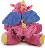 goDog Bubble Plush Dragons Squeaky Dog Toy, Chew Guard Technology - Coral, Large