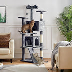 Yaheetech 70in Multi-Level Cat Tree Tall Cat Tower Cat Furniture with Condo, Scratching Posts & Dangling Ball for Indoor Cats Activity Center, Dark Gray