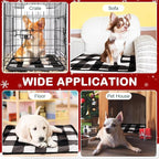 2 Pack Self Warming Cat Bed Self Heating Dog Pad Cat Warming Pad Thermal Pet Mat Washable Reflect Body Heat Removable Cover for Indoor Kittens Puppies (Black White Plaid,16 x 20 Inch)