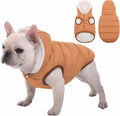 Windproof Waterproof Dog Coat Fleece & Cotton Lined Warm Jacket, Cold Weather Pet Apparel Clothes Vest for Small Medium Large Dogs Khaki