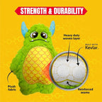 Bite Force Dog Toy - Large Durable & Strong Plush Green Monster Dog Toy, Kevlar-Reinforced for Aggressive Chewers