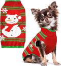 PETCARE Red Snowman Dog Sweater Christmas Dog Sweaters Vest Ugly Snow Xmas Puppy Costume Pet Holiday New Year Fall Winter Clothes for Small Medium Large Dogs Cats Pullover Sweaters Outfits,Small