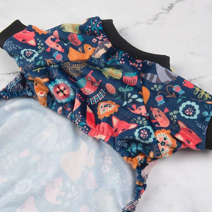 CuteBone Small Dogs Outfit Soft Puppy Onesies Pjs Dog Pajamas Pet Coat Cat Apparel Comfy Doggie Jumpsuit Bodysuit for All Seasons P75S