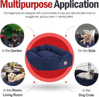 Majestic Pet 32 Inch Bagel Calming Dog Bed Washable – Cozy Soft Round Pet Bed with Spine Support for Dogs to Rest their Head - Fluffy Donut Puppy Bed 32x23x7 (Inch) - Medium – Blue