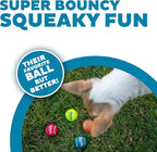 Outward Hound Squeaker Ballz 4-Pack Tennis Ball Dog Toys with Squeaker, Interactive Fetch Play for Pets Under 15 lbs, Training Balls for Indoor & Outdoor Exercise, X-Small, 1.5-inch