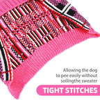 PUPTECK Dog Sweaters for Large Medium Small Dogs - Fall Classic Plaid Style Puppy Holiday Winter Coat Clothes Warm, Fuschia, ML
