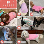 KYEESE 2Pack Dog Shirts Striped T Shirt Cotton Tank Top Soft Tee for Small Dogs Lightweight Clothes Sleeveless Dog Vest, Medium,Pink+Striped