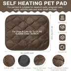 4 Pack Self Warming Cat Mat Self Heating Cat Pad Warm Thermal Pet Bed Washable Dog Crate Pad Body Heat Dog Bed Mat Blanket Non Slip Bottom for Outdoor Indoor Pets (Coffee,16 x 20 Inch)