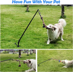 Tether Outdoor Dog Toy,Interactive Exercise Game in Yard Park Tug of War for Large Medium Small Dog Puppy with 2 Rope Toy and Bell Pull Chase and Solo Play