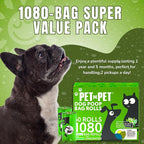 Pet N Pet 1080 Counts Poop Bags for Dogs, 41% Plant Based & 59% PE Extra Thick, Green Dog Poop Bags Rolls, 9" x 13", Unscented Pet Waste Bag