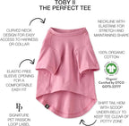 Toby II - The Perfect Tee, 8 Pack Short Sleeve Pet T-Shirt 100% Organic Cotton Tees Clothes for Small, Medium, Large Dogs, Rainbow Pink, Large