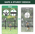 FXW Garden Fence Outdoor for The Yard – 45in(H) x 36.4ft(L) Heavy Duty Metal Animal Barrier for Dog and Rabbit, Decorative Dog Fence, 16 Panels, Black