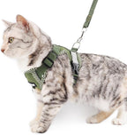 Cat Harness and Leash Escape Proof Extra Large Kitten Harness Maine Coon Cat Vest for Walking Travel, Dark Green, XXL