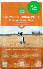 Open Farm, Ancient Grains Dry Dog Food, Protein-Rich & Nutrient Dense, 90% Animal Protein Mixed with Non-GMO Fruits, Veggies and Superfoods, Farmer's Table Pork Recipe, 4lb Bag