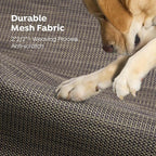 Veehoo Original Outdoor Elevated Dog Bed, Cooling Raised Dog Cot for Large Dogs, Portable Standing Pet Hammock Platform with Washable Breathable Mesh, No-Slip Feet, Large, Brown, CWC2201