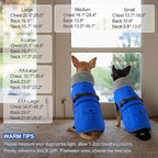 Dogcheer Dog Coat with Pocket, Waterproof Dog Jacket with Adjustable Buckle, Reflective Puppy Winter Coat Warm Turtleneck Fleece SnowJacket for Small Medium Large Dogs - Blue 2XL