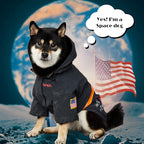 ChoChoCho NASA Dog Raincoats, Reflective Rain Jacket Water Proof, Cat & Puppy Stylish Streetwear Outfit for Dogs (Black, S)