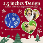 Christmas Dog Balls, 12 Pack 2.5'' Squeaky Tennis Balls for Dogs | Gift for Puppy Birthday & Christmas Decoration, Come with Mesh Bag, Small Medium Large Breeds