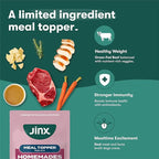 Jinx Beef Wet Dog Food Pouches, Meal or Dog Food Topper Mix-in, Made with Real Beef & Chicken, Bone Broth, No Fillers - Puppy, Adult, Senior, 3oz, 8 Pack
