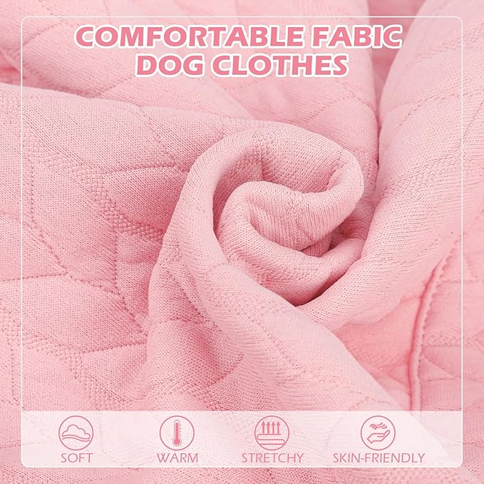 EXPAWLORER Textured Cable Knit Basic Dog Hoodie, Elevated Style Dog Sweater with Leash Hole and Pocket, Soft and Warm Pet Winter Coat, Cold Weather Clothes for Small Medium Large Dogs Cats,Pink XS