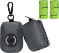 Petmolico Dog Poop Bag Holder Leash Attachment, Dog Waste Bag Dispenser Zippered Pouch, Fits Any Dog Leash, Includes Free Roll of Dog Bags, Poop Bag Dispenser - 2 Pack, Deep Gray