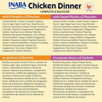INABA Chicken Dinner for Dogs, Soft Pate Wet Dog Food, Complete & Balanced, 2.4 oz. Pouch, 15 Pouches, Pumpkin & Sweet Potato Variety