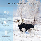 Geyecete Winter Warm Coat Waterproof Dog Jacket with Harness Traction Belt, Pet Outdoor Jacket - Navy - XL