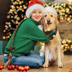 E-Clover Christmas Dog Bandana & Matching Scrunchie Green Red Plaid Pet Dog Scarf Cute Dogs Costumes Accessories for Small Medium Large Dogs