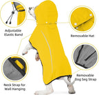 Mile High Life Dog Raincoat, Adjustable Waterproof Pet Rain Jacket, Reflective Hooded Poncho for Small Medium Large Dogs, Lightweight Breathable Pet Rain Coat (Yellow,M Chest 22"-28")