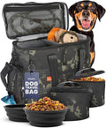 The Original Doggy Bag™ - Complete Dog Travel Bag for Supplies with 2 BPA-Free Travel Dog Bowls & 2 Pet Food Containers - Traveling Kit for Road Trips, Camping, Weekend Away or Doggy Gift - Camo