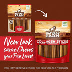 Natural Farm Odor-Free Super Braided Collagen Dog Chews (12-Inch, 5-Pack) First Ever Real Bull Sticks Alternative: 100% Natural Angus Hide Collagen Treats - More Protein, More Chew Time for All Dogs