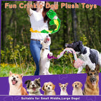 Crinkle Dog Toys Squeaky Plush No Stuffing Cute Puppy Stuffless Tough Rop Pull Toy, Fun Dog Stuffed Animals Durable Chew Set for Small Medium Large Pup (Large, Snake+Alligators)