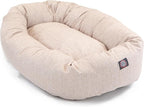 Majestic Pet 52 Inch Bagel Calming Cozy Soft Round Dog Bed - Washable, Spine Support - Fluffy Donut Dog Bed 52x35x11 (Inch) - X-Large - Pink