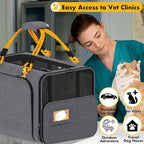 PAWZIDEA Large Pet Carrier Expandable, 24"×16"×16" Soft-Sided Cat Carrier for 2–4 Cats up 55lb, Portable & Collapsible Small Medium Dog Travel Crate for Car, XL Storage Pocket, ID Card, Shoulder Strap