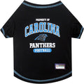 NFL Carolina Panthers Dog T-shirt Large. - Licensed Shirt for Pets Team Colored with Team Logos- Premium Stretchable Materials for the comfort of your Dog & Cat