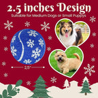 Christmas Dog Balls Toys, 6 Pack 2.5'' Squeaky Tennis Balls for Dogs | Idea Gift for Puppy Birthday & Christmas Decoration & Stocking Stuffers, Small Medium Large Breeds