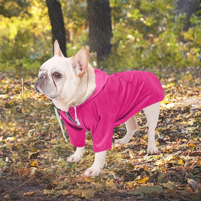 Dog Raincoat rain Jacket Raincoat Dogs Waterproof Small Medium Breeds Zip Closure Storage Pocket Harness Hole Pink S