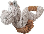 Squeaky Dog Toy, Durable Dog Toy Large Breed, Tug of War Dogs Interactive Toy, Stuffed Plush Puppy Toys with Crinkle Paper for Small, Middle, and Big Dogs(Tug of War Series, Donkey)