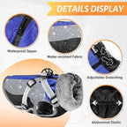 SlowTon Dog Jacket with Harness Built in - Waterproof Fleece Winter Warm Dog Coats for Small Medium Dogs, Reflective Adjustable Furry Puppy Vest Clothes for Outdoor Walking (Blue,XS)